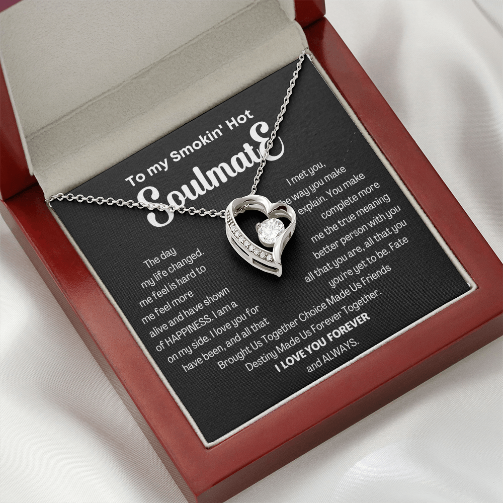 To my Smokin' Hot Forever Love Heart Necklace, Anniversary Gift for Wife, Girlfriend Necklace