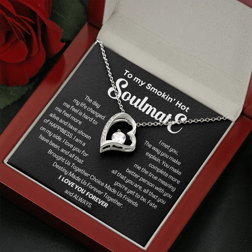 To my Smokin' Hot Forever Love Heart Necklace, Anniversary Gift for Wife, Girlfriend Necklace