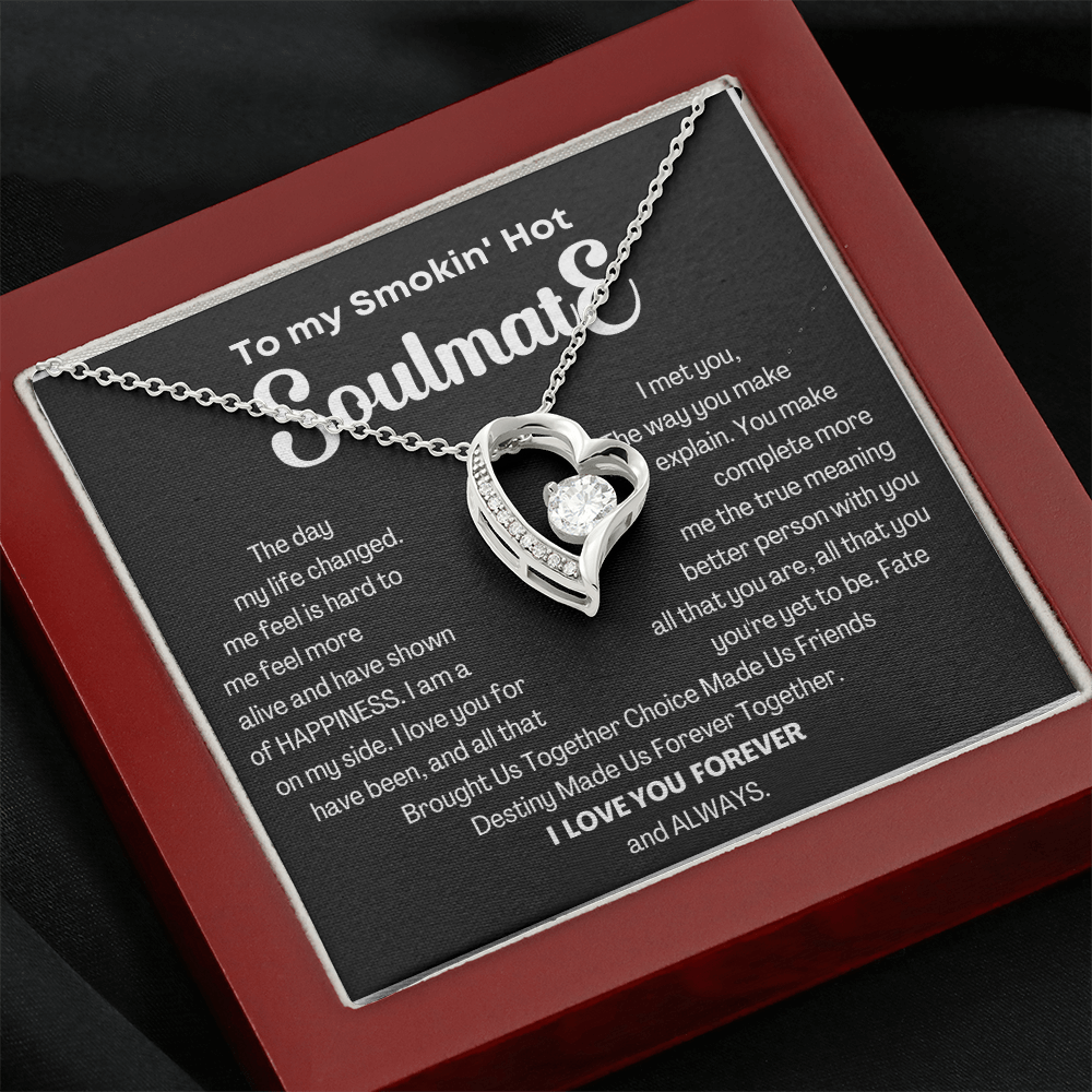To my Smokin' Hot Forever Love Heart Necklace, Anniversary Gift for Wife, Girlfriend Necklace