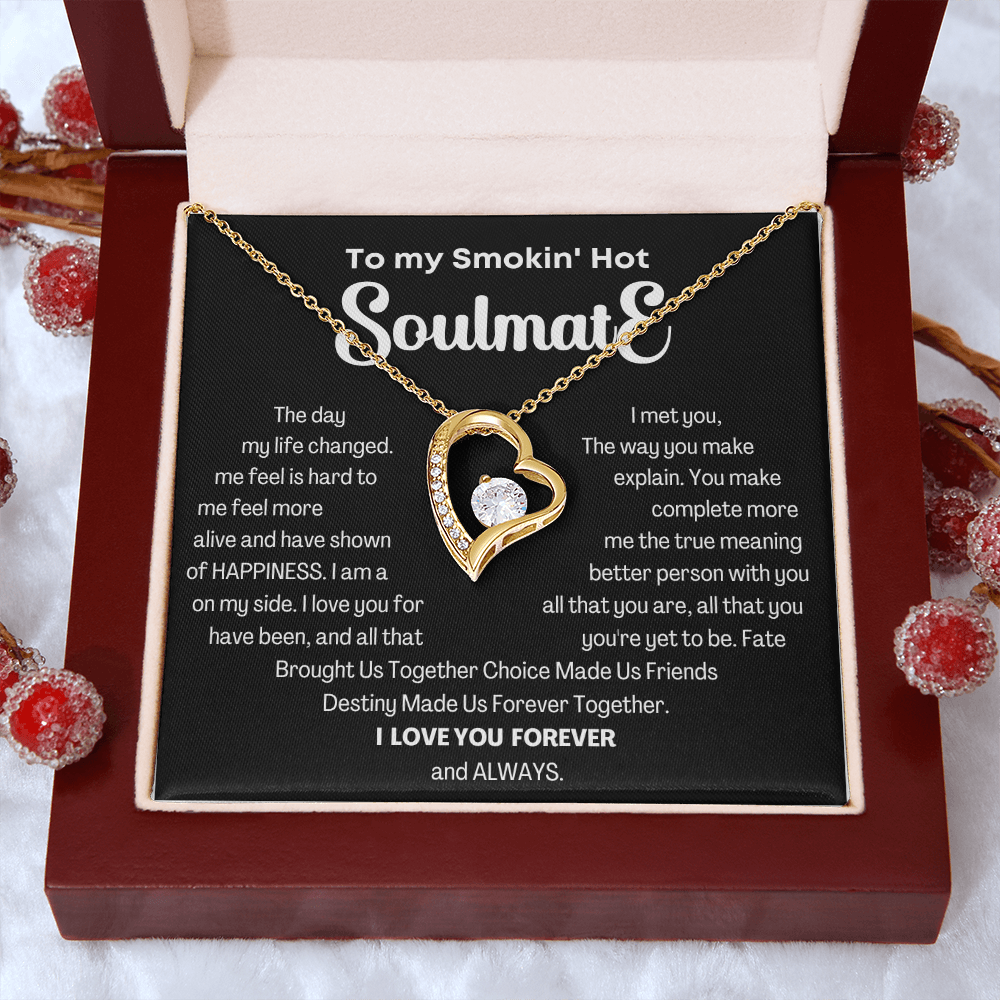 To my Smokin' Hot Forever Love Heart Necklace, Anniversary Gift for Wife, Girlfriend Necklace