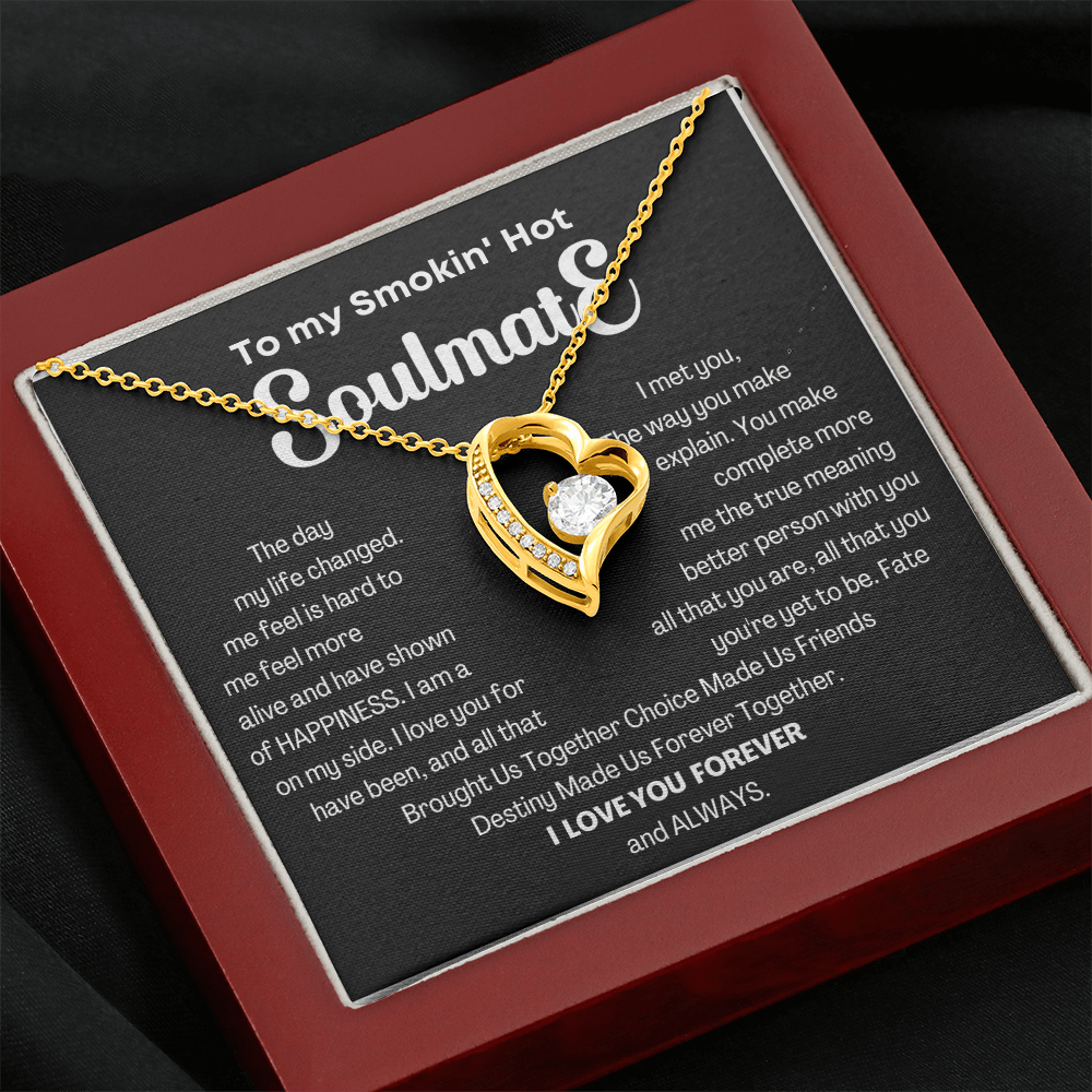 To my Smokin' Hot Forever Love Heart Necklace, Anniversary Gift for Wife, Girlfriend Necklace