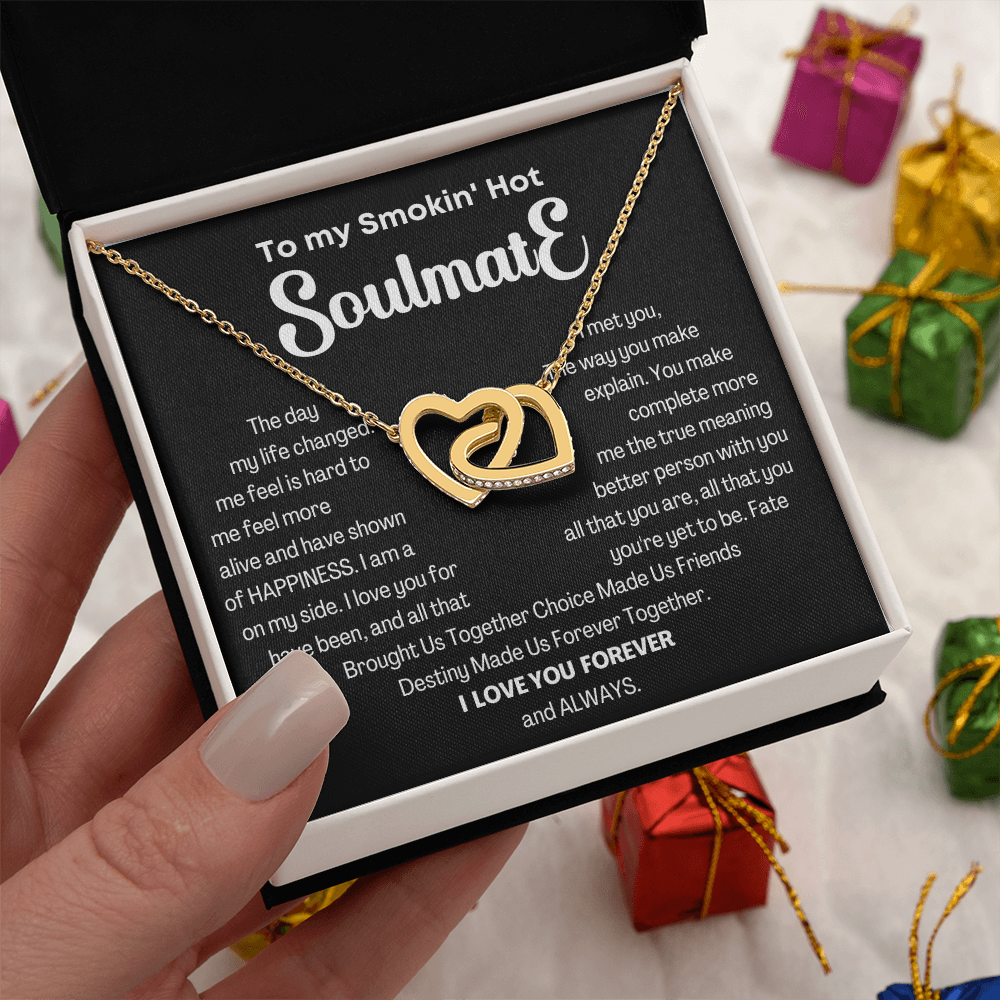 To my Smokin' Hot Interlocking Hearts Necklace, Anniversary Gift for Wife, Girlfriend Necklace