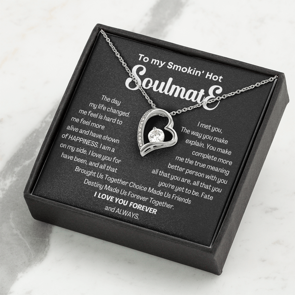 To my Smokin' Hot Forever Love Heart Necklace, Anniversary Gift for Wife, Girlfriend Necklace