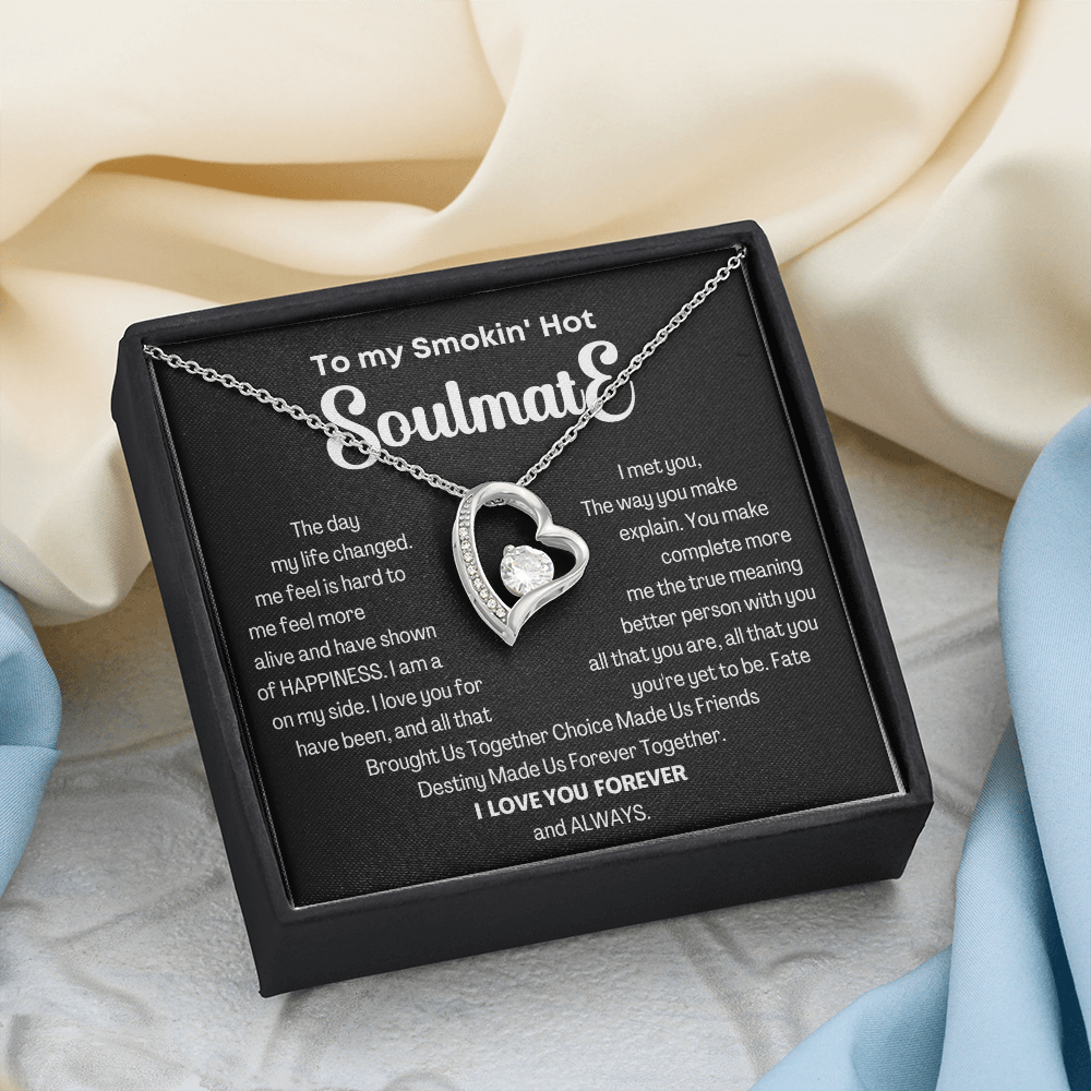 To my Smokin' Hot Forever Love Heart Necklace, Anniversary Gift for Wife, Girlfriend Necklace