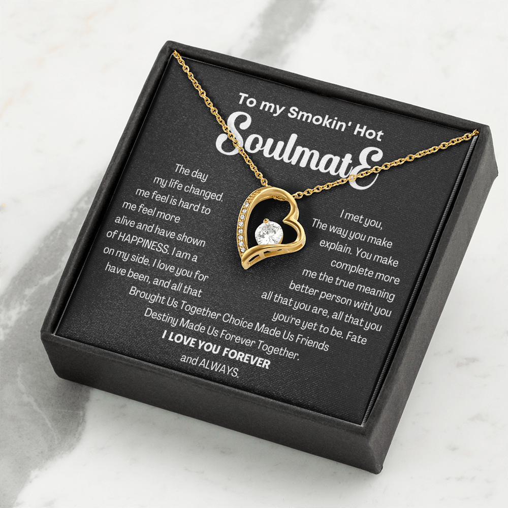 To my Smokin' Hot Forever Love Heart Necklace, Anniversary Gift for Wife, Girlfriend Necklace