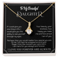 Alluring Beauty Yellow and White Gold Necklace for Daughter with Message card