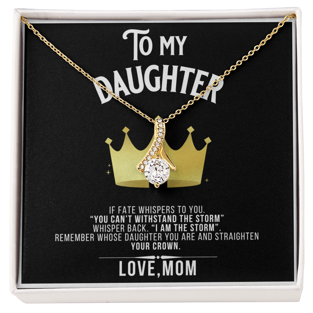 Alluring Beauty To my Daughter Yellow and White Gold Necklace with Message card