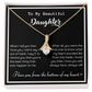To my Beautiful Daughter, Alluring Beauty Yellow and White Gold Necklace with Message card