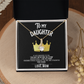 Alluring Beauty To my Daughter Yellow and White Gold Necklace with Message card
