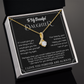 Alluring Beauty Yellow and White Gold Necklace for Daughter with Message card