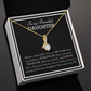 To my Beautiful Daughter, Alluring Beauty Yellow and White Gold Necklace with a Message card