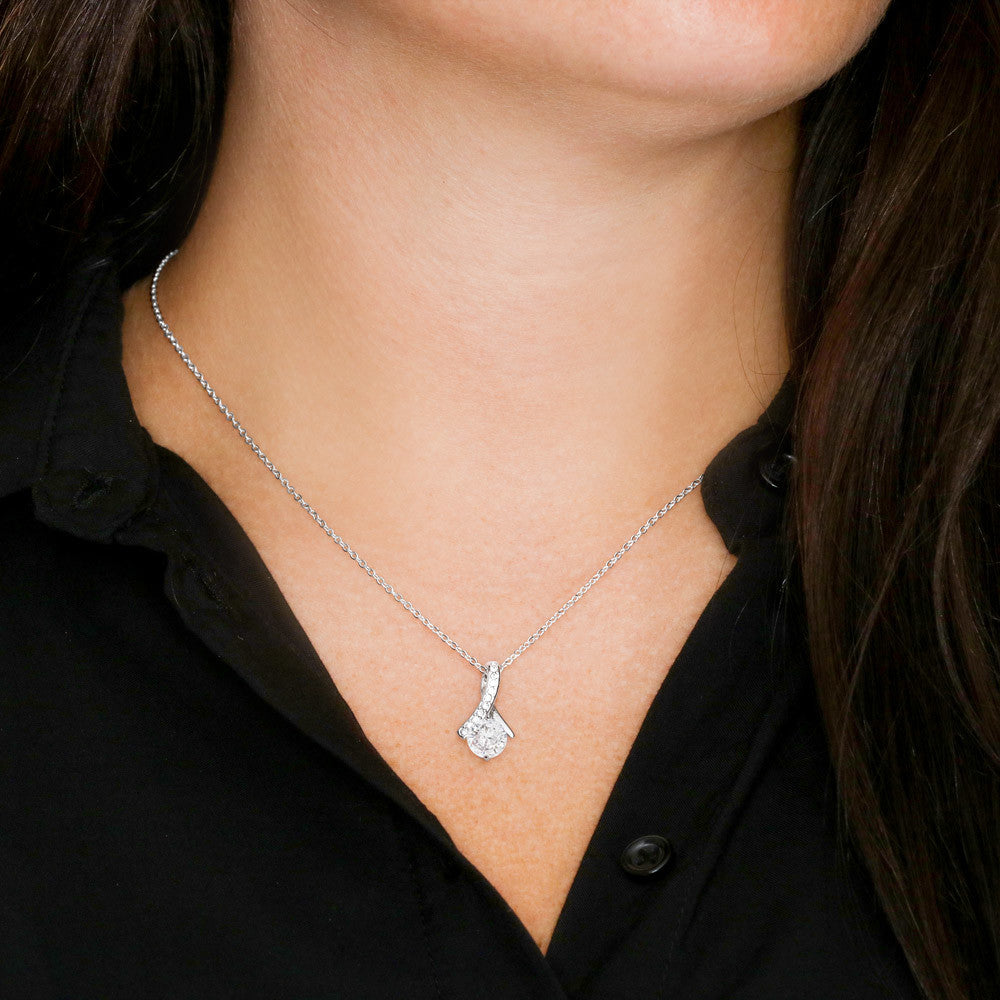 To my Precious Daughter, Alluring Beauty Yellow and White Gold Necklace with Message card