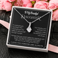 Alluring Beauty Yellow and White Gold Necklace for Daughter with Message card