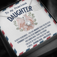 To my Precious Daughter, Alluring Beauty Yellow and White Gold Necklace with Message card