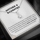 Alluring Beauty Yellow and White Gold Mother and Daughter Necklace with Message card