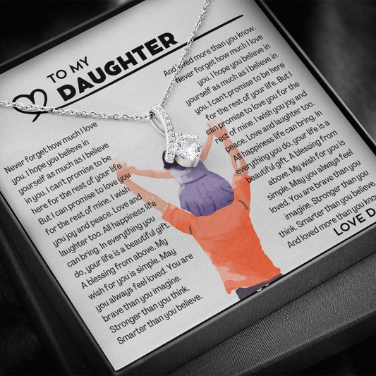 To my Daughter from Dad, Alluring Beauty Yellow and White Gold Necklace with Message card