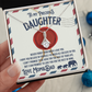 To my precious Daughter, Alluring Beauty Yellow and White Gold Necklace with Message card