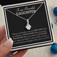 To my Beautiful Daughter, Alluring Beauty Yellow and White Gold Necklace with a Message card