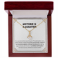 Alluring Beauty Yellow and White Gold Mother and Daughter Necklace with Message card