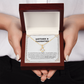 Alluring Beauty Yellow and White Gold Mother and Daughter Necklace with Message card