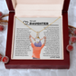 To my Daughter from Dad, Alluring Beauty Yellow and White Gold Necklace with Message card