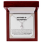 Alluring Beauty Yellow and White Gold Mother and Daughter Necklace with Message card