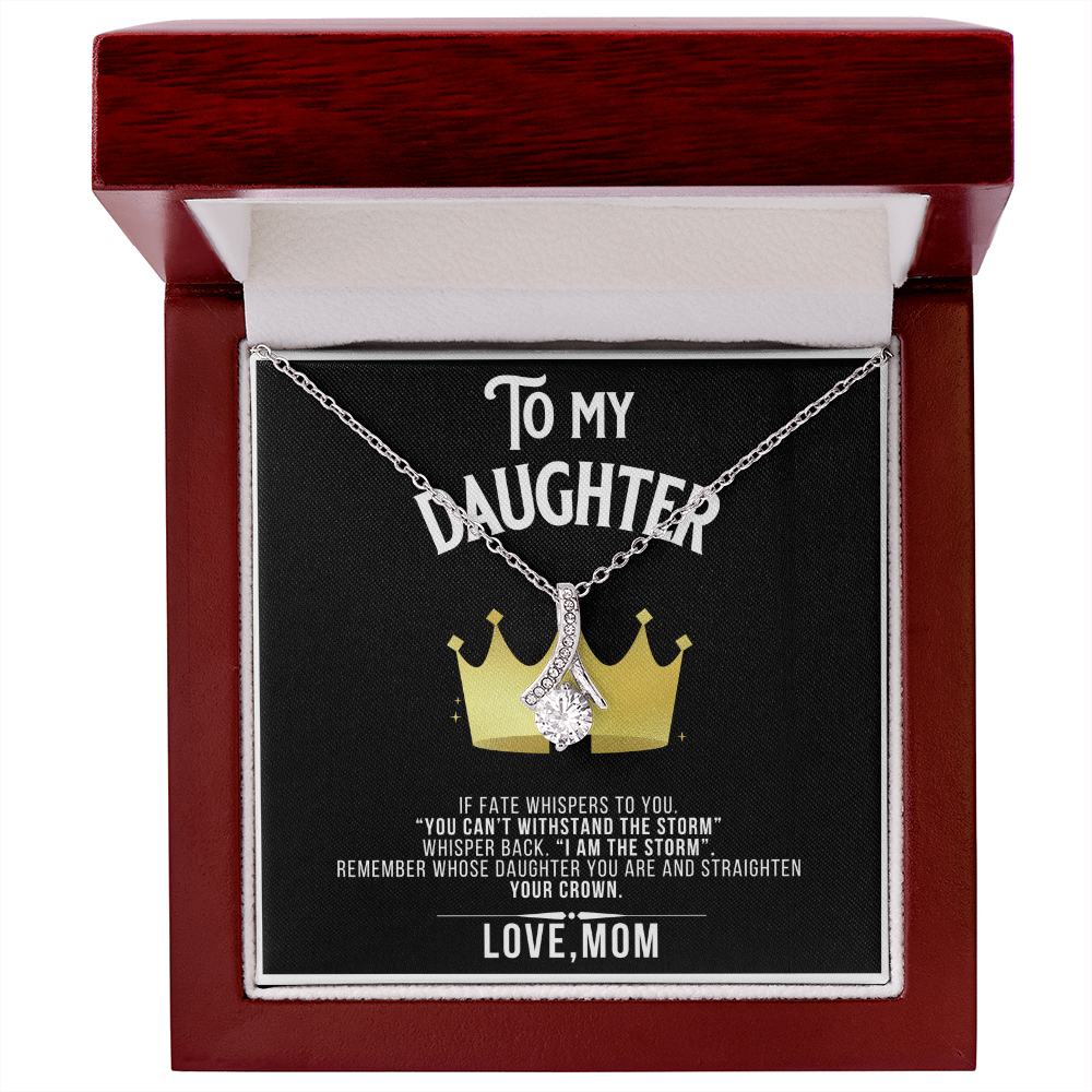 Alluring Beauty To my Daughter Yellow and White Gold Necklace with Message card
