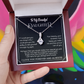 Alluring Beauty Yellow and White Gold Necklace for Daughter with Message card