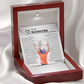 To my Daughter from Dad, Alluring Beauty Yellow and White Gold Necklace with Message card