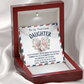 To my Precious Daughter, Alluring Beauty Yellow and White Gold Necklace with Message card