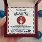To my precious Daughter, Alluring Beauty Yellow and White Gold Necklace with Message card