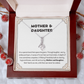 Alluring Beauty Yellow and White Gold Mother and Daughter Necklace with Message card