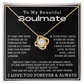 To My Beautiful Soulmate Love Knot Necklace, Anniversary Gift for Girlfriend with Message Card