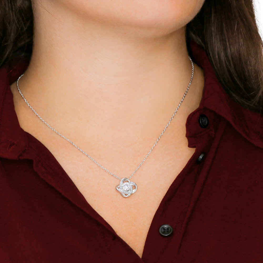To My Beautiful Soulmate Love Knot Necklace, Anniversary Gift for Girlfriend with Message Card