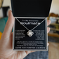 To My Beautiful Soulmate Love Knot Necklace, Anniversary Gift for Girlfriend with Message Card