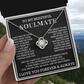 To My Beautiful Soulmate Love Knot Necklace, Gift for Wife, Girlfriend, Anniversary Necklace