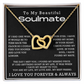 To My Beautiful Soulmate Interlocking Hearts Necklace, Anniversary Gift for Girlfriend with Message Card