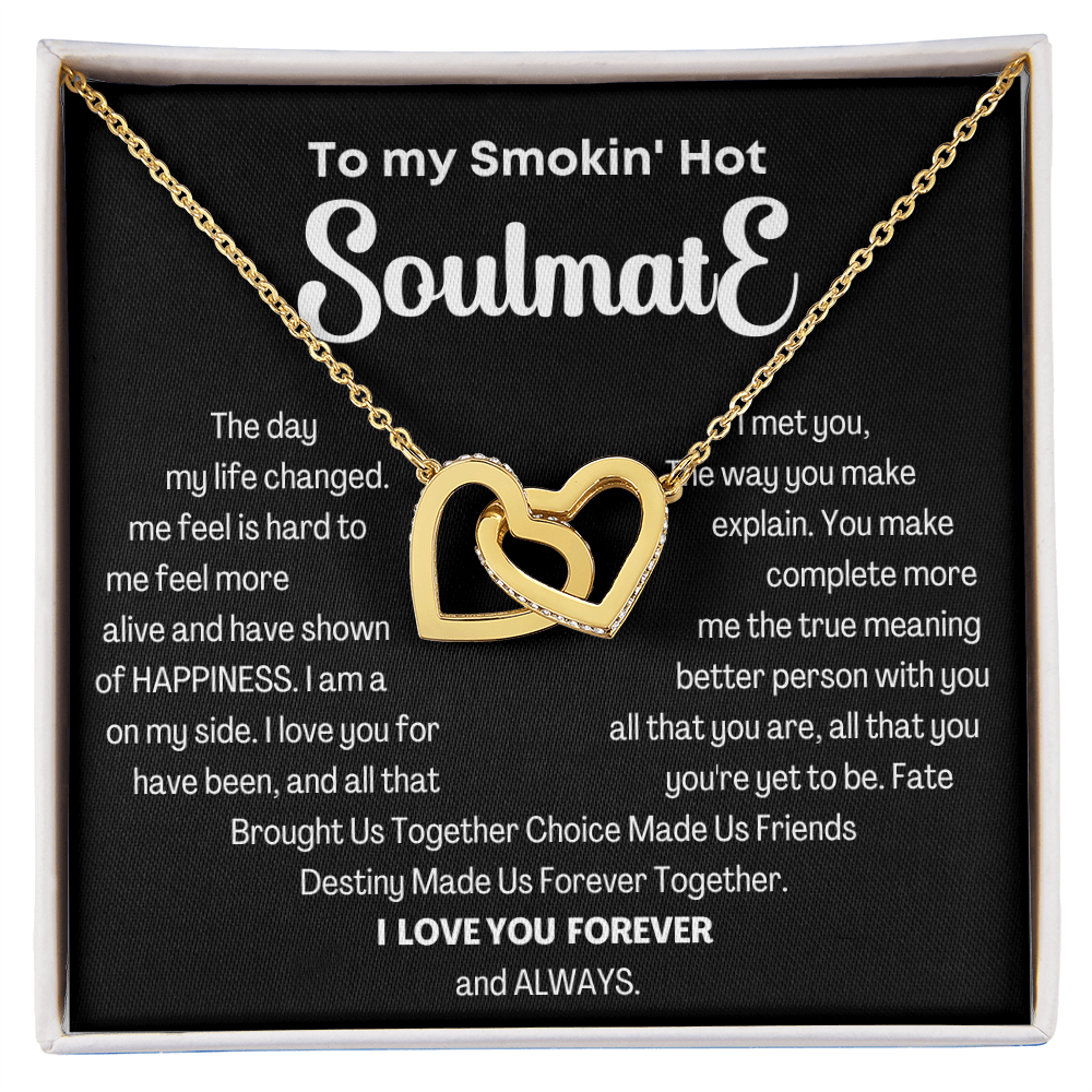 To my Smokin' Hot Interlocking Hearts Necklace, Anniversary Gift for Wife, Girlfriend Necklace