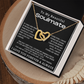 To My Beautiful Soulmate Interlocking Hearts Necklace, Anniversary Gift for Girlfriend with Message Card