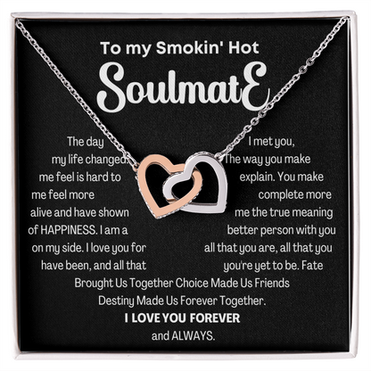 To my Smokin' Hot Interlocking Hearts Necklace, Anniversary Gift for Wife, Girlfriend Necklace