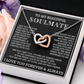To My Beautiful Soulmate Interlocking Hearts Necklace, Gift for Wife, Girlfriend, Anniversary Necklace