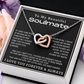 To My Beautiful Soulmate Interlocking Hearts Necklace, Anniversary Gift for Girlfriend with Message Card