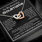 To My Beautiful Soulmate Interlocking Hearts Necklace, Anniversary Gift for Girlfriend with Message Card