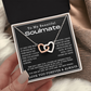 To My Beautiful Soulmate Interlocking Hearts Necklace, Anniversary Gift for Girlfriend with Message Card