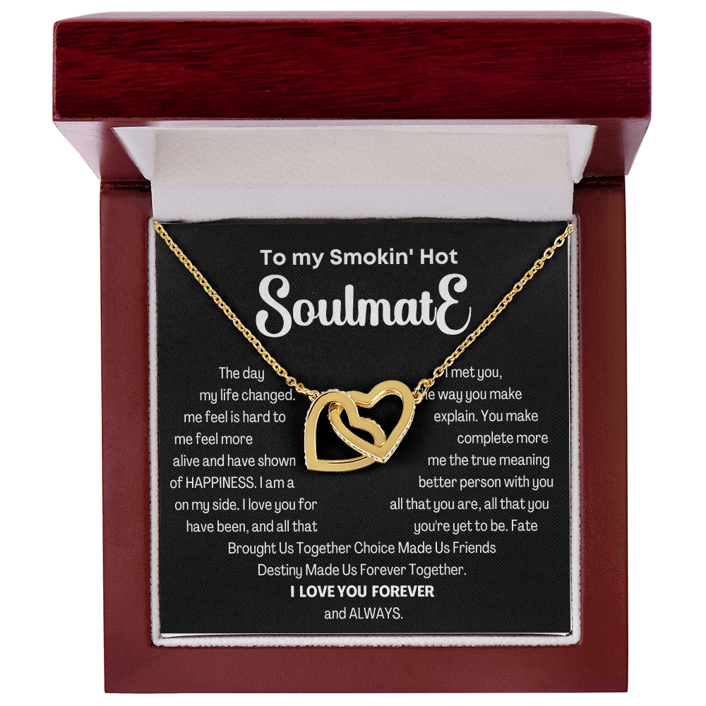To my Smokin' Hot Interlocking Hearts Necklace, Anniversary Gift for Wife, Girlfriend Necklace