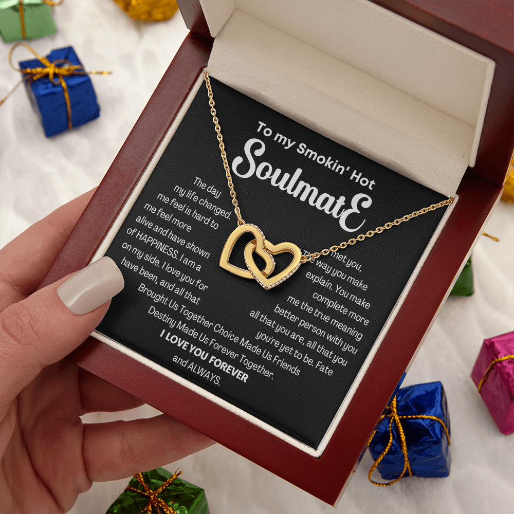 To my Smokin' Hot Interlocking Hearts Necklace, Anniversary Gift for Wife, Girlfriend Necklace