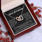 To My Beautiful Soulmate Interlocking Hearts Necklace, Anniversary Gift for Girlfriend with Message Card