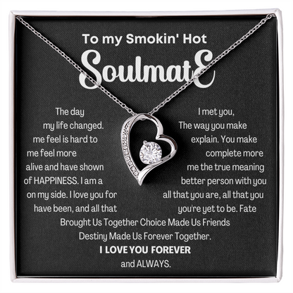 To my Smokin' Hot Forever Love Heart Necklace, Anniversary Gift for Wife, Girlfriend Necklace